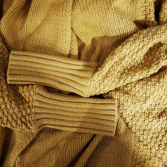 Vutti Yellow Acrylic Full Sleeve Open Front Knit Long Sleeve Cardigan Size OS - Picture 9 of 9